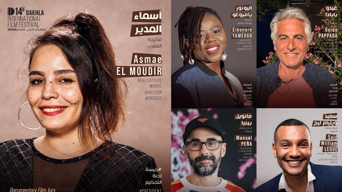 El jurado del festival internacional de Dakhla, en Marruecos, en el que figura el director del FICBueu, Manuel Pena.