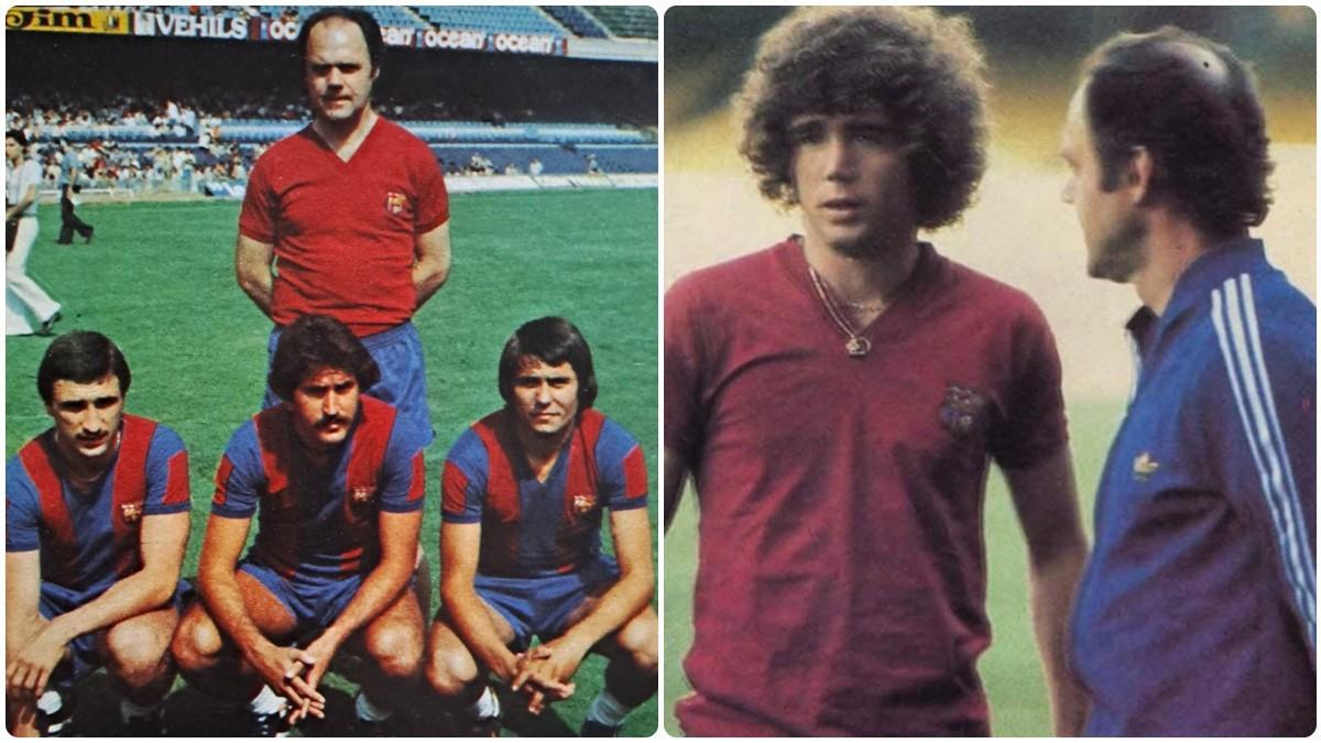 Lucien Muller posa con Félix, Tarrés y Kubala y habla con un fichaje frustrado: Tarantini