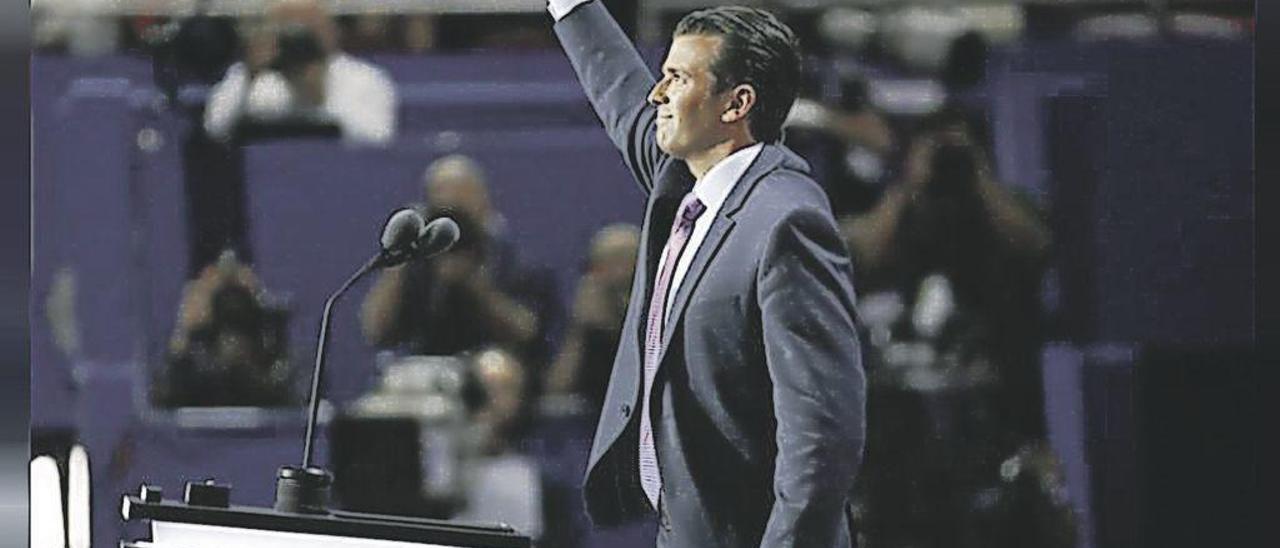 Donald Trump junior, en un acto electoral durante la campaña de las presidenciales de 2016.