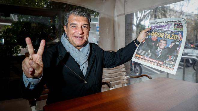 SPORT estuvo con Laporta en su primer día como presidente