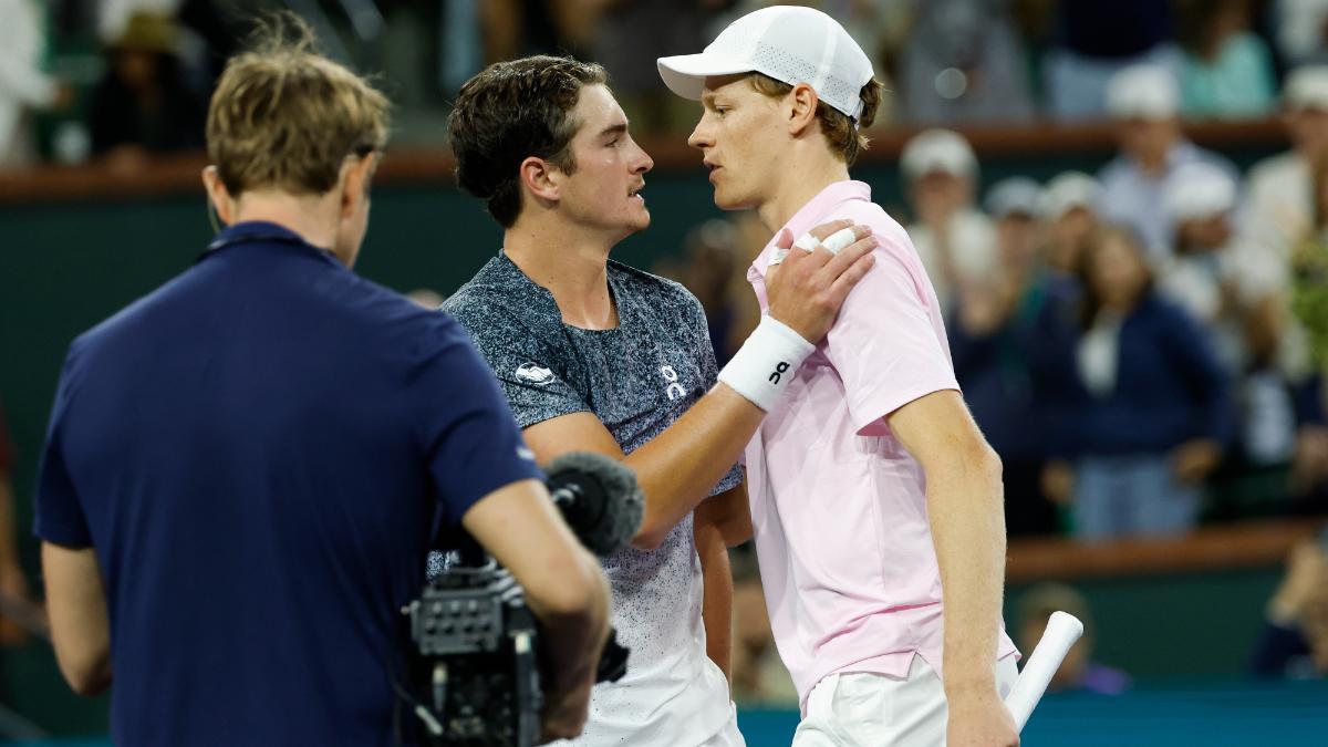 Sinner y Fonseca se saludan en Indian Wells