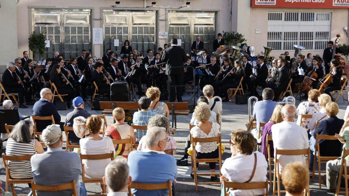La Unión Musical de Valladares, durante un concierto.