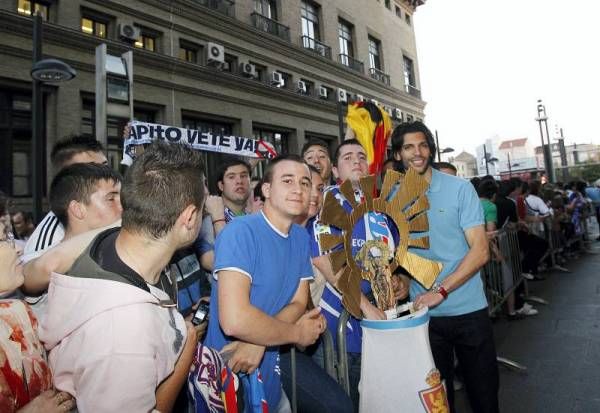 Imágenes de la celebración de la permanencia en el Pilar