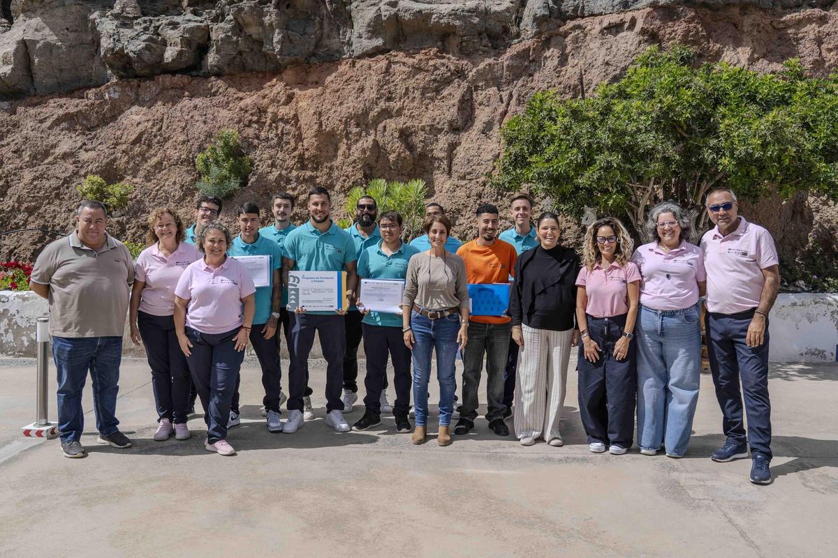 La alcaldesa de Mogán Onalia Bueno, en el acto de clausura de PFAE Buganvilla.