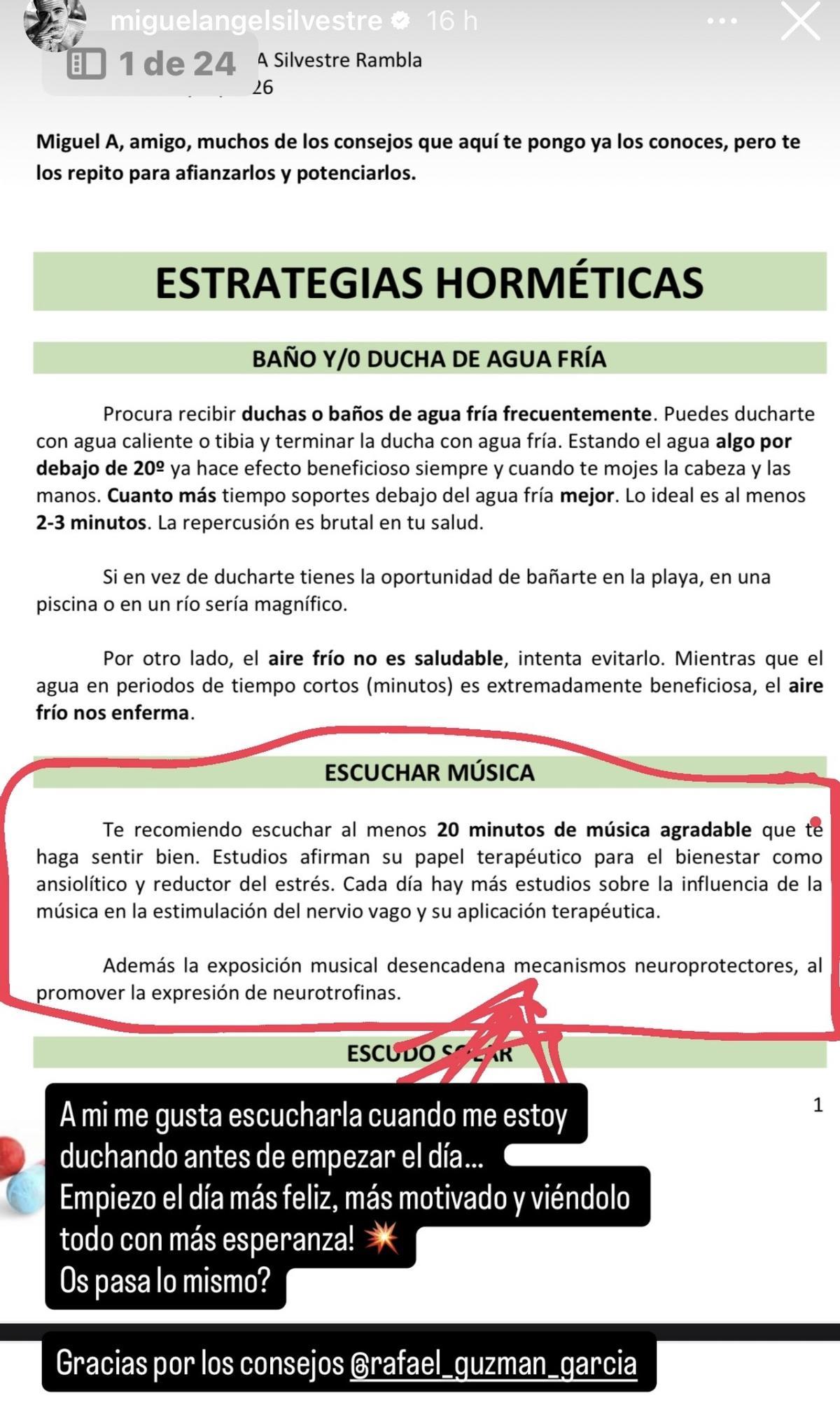 El consejo de salud que Miguel Ángel Silvestre sigue cada mañana