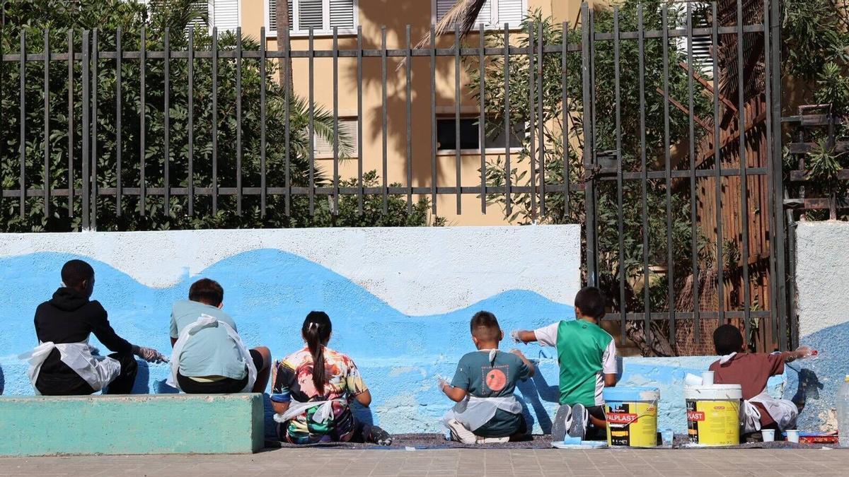 Trabajos de rehabilitación del parque de Las Olas.