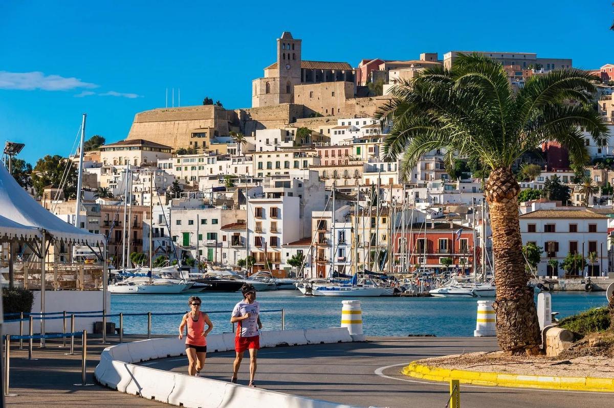 Running in Ibiza.
