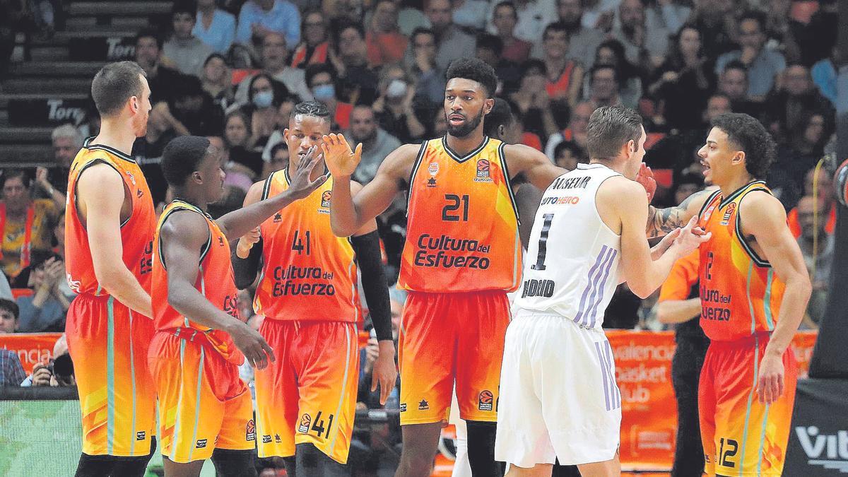 Una imagen del reciente Valencia Basket - Real Madrid de Euroliga