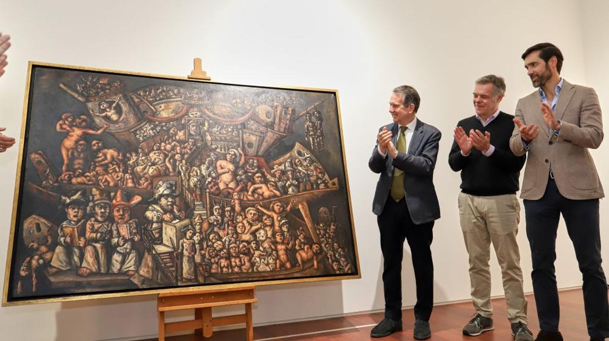Caballero y Gómez, con la pieza en la Casa das Artes.