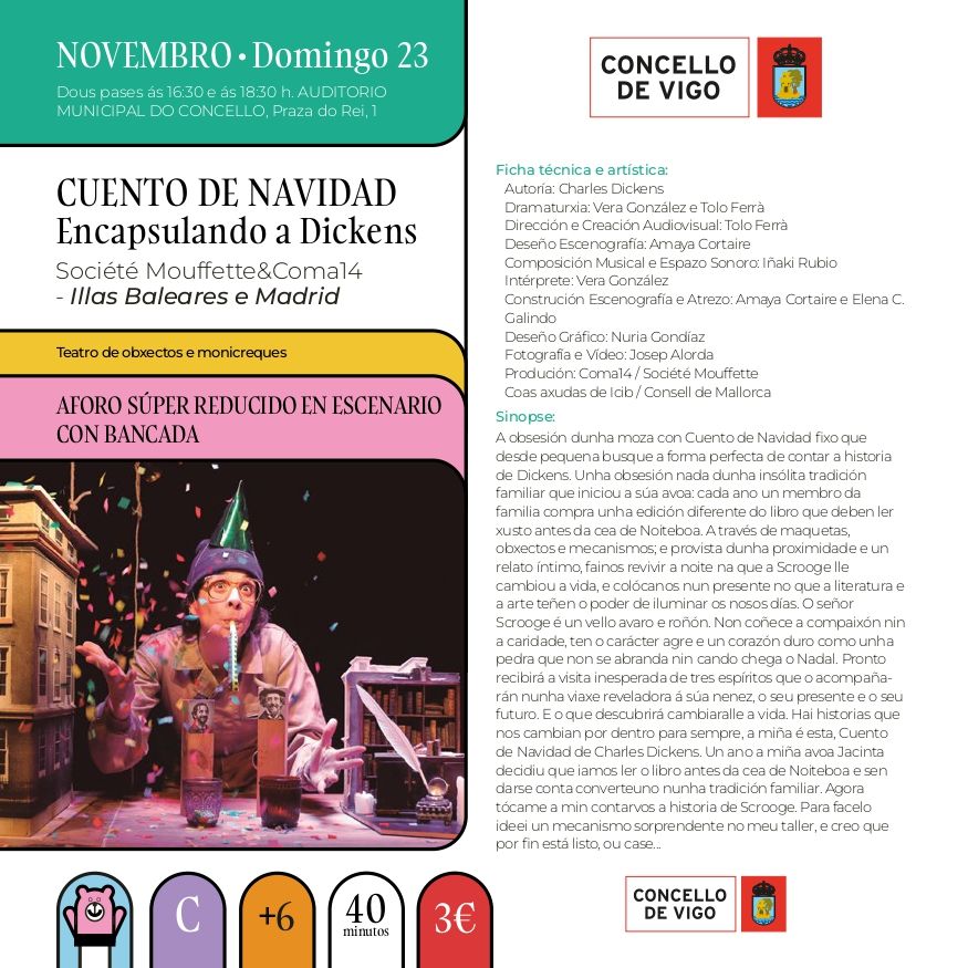 Ficha de «Cuento de Navidad: Encapsulando a Dickens» de VigoCultura 2025
