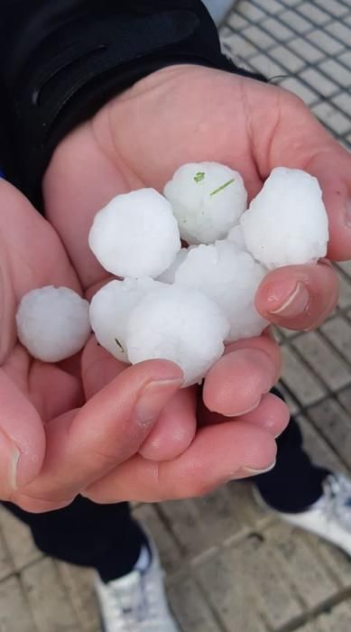 Granizo en la zona centro de Asturias