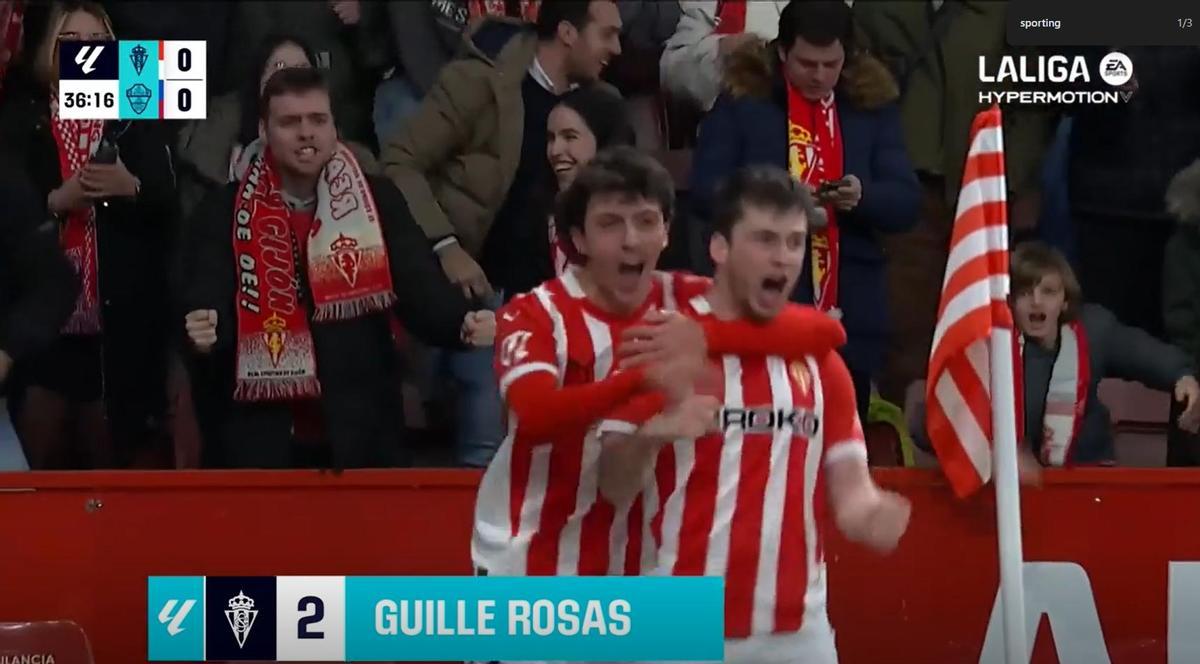 El 1-0 del Sporting en el Sporting 1-1 Elche de la jornada 23 de LaLiga ...