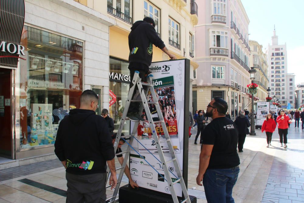 Exposición por el 20 aniversario de La Opinión de Málaga en la calle Larios