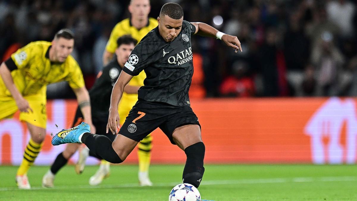 Kylian Mbappé, ante el Borussia Dortmund en Champions