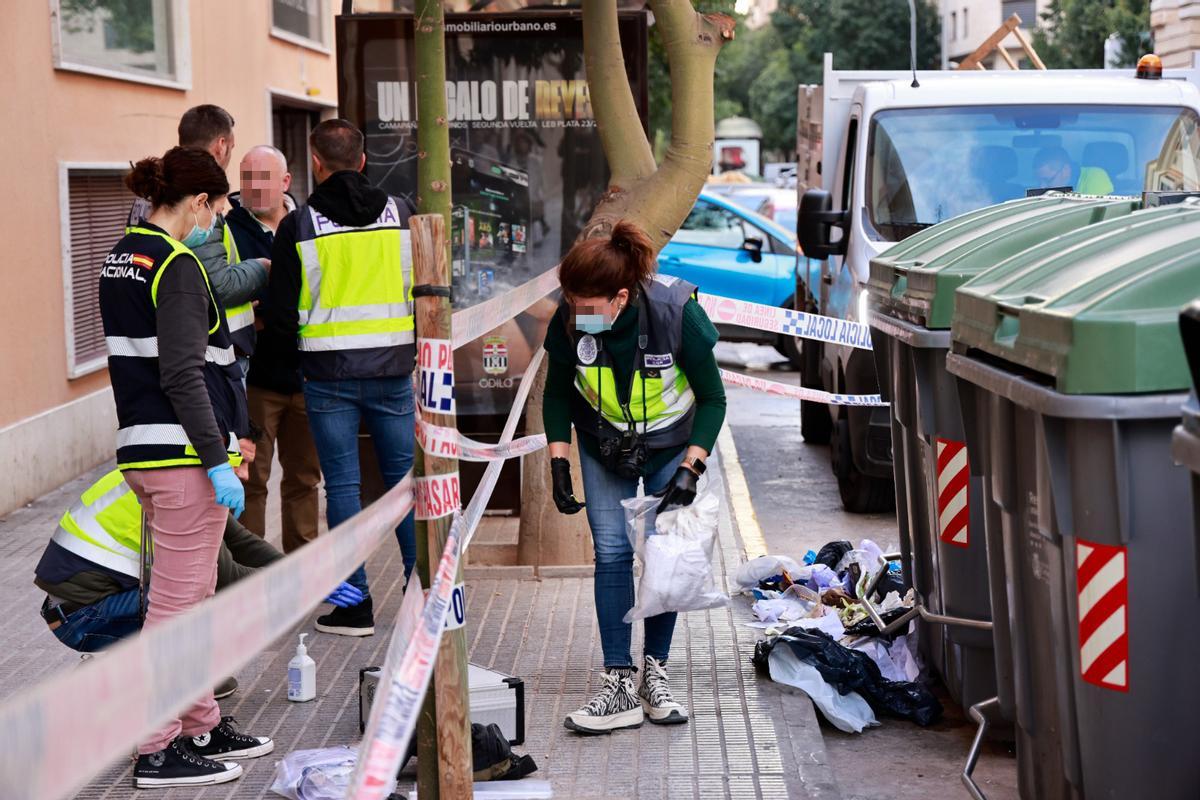 La Policía científica, en el lugar del hallazgo.