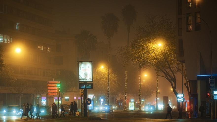 Niebla en Palma durante Nochebuena