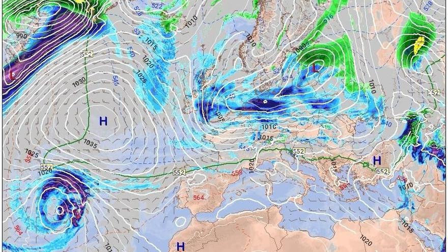 Gráfico meteorológico para la próxima semana
