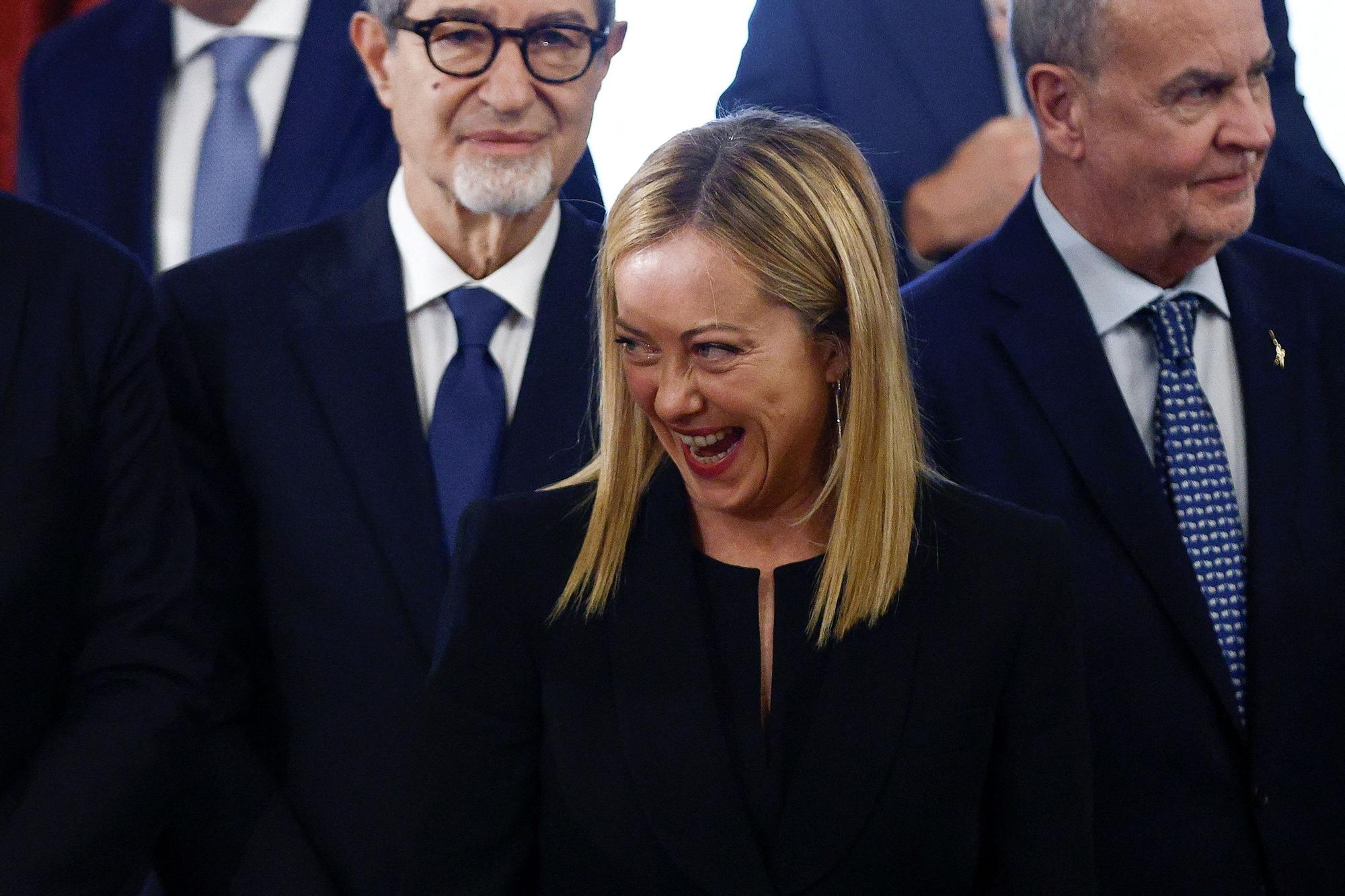 Giorgia Meloni, en la ceremonia en la que ha jurado el cargo.