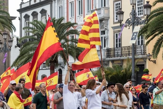 Manifestación en la capital grancanaria en contra del referéndum catalán