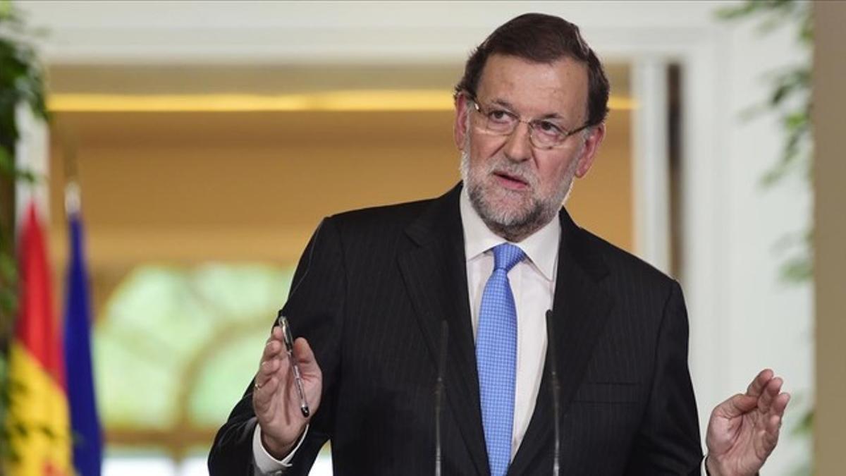 Mariano Rajoy, este lunes, durante la rueda de prensa en la que ha hecho balance de la legislatura.