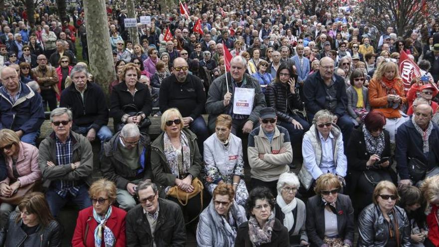 Manifestación de los pensionistas asturianos en Gijón.
