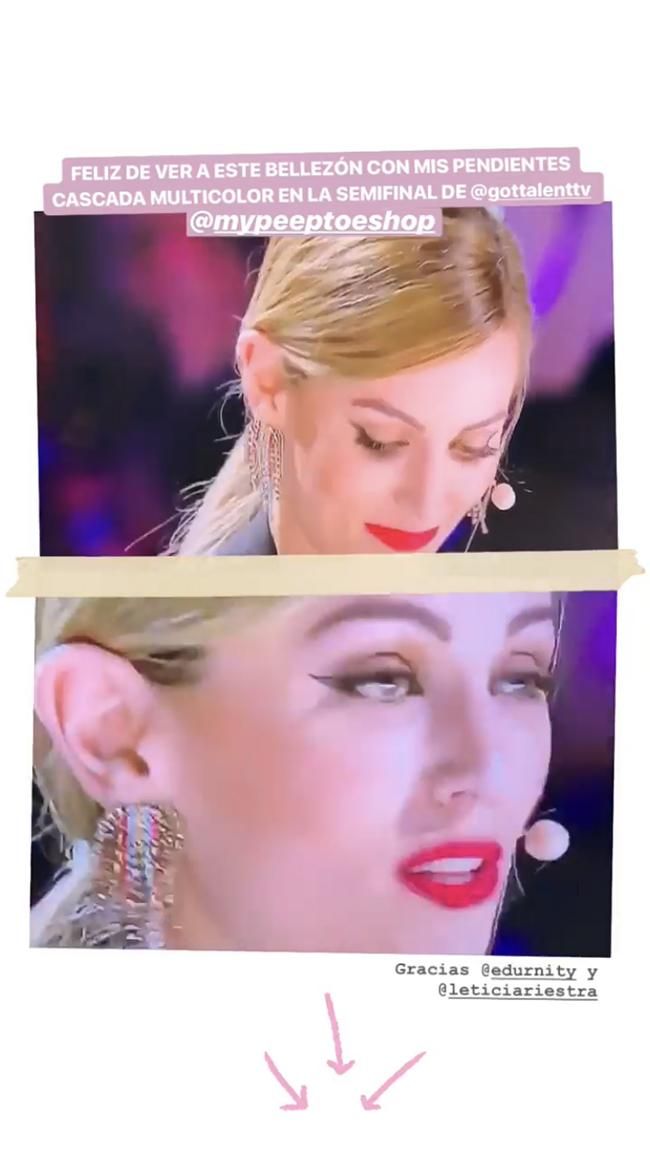 Edurne con pendientes de cascada de Mypeeptoeshop