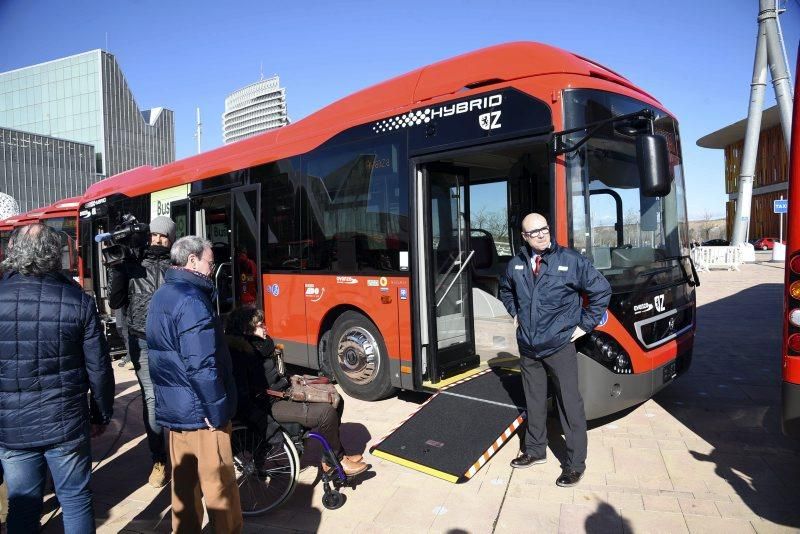 Presentación de la nueva flota de autobuses híbridos de Zaragoza