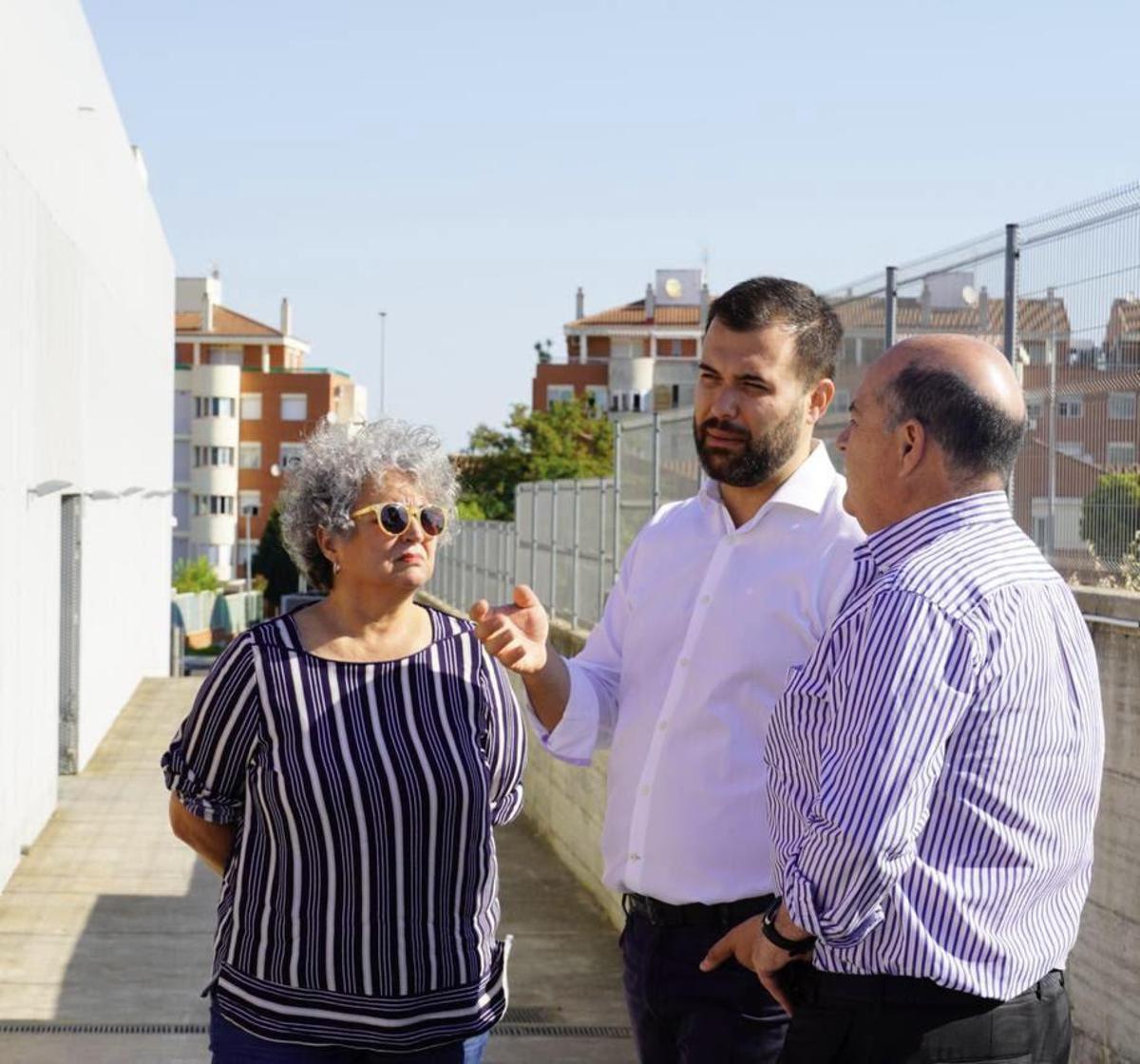 El alcalde de Cáceres, Luis Salaya, en su visita ayer a la Fundación Laboral de la Construcción