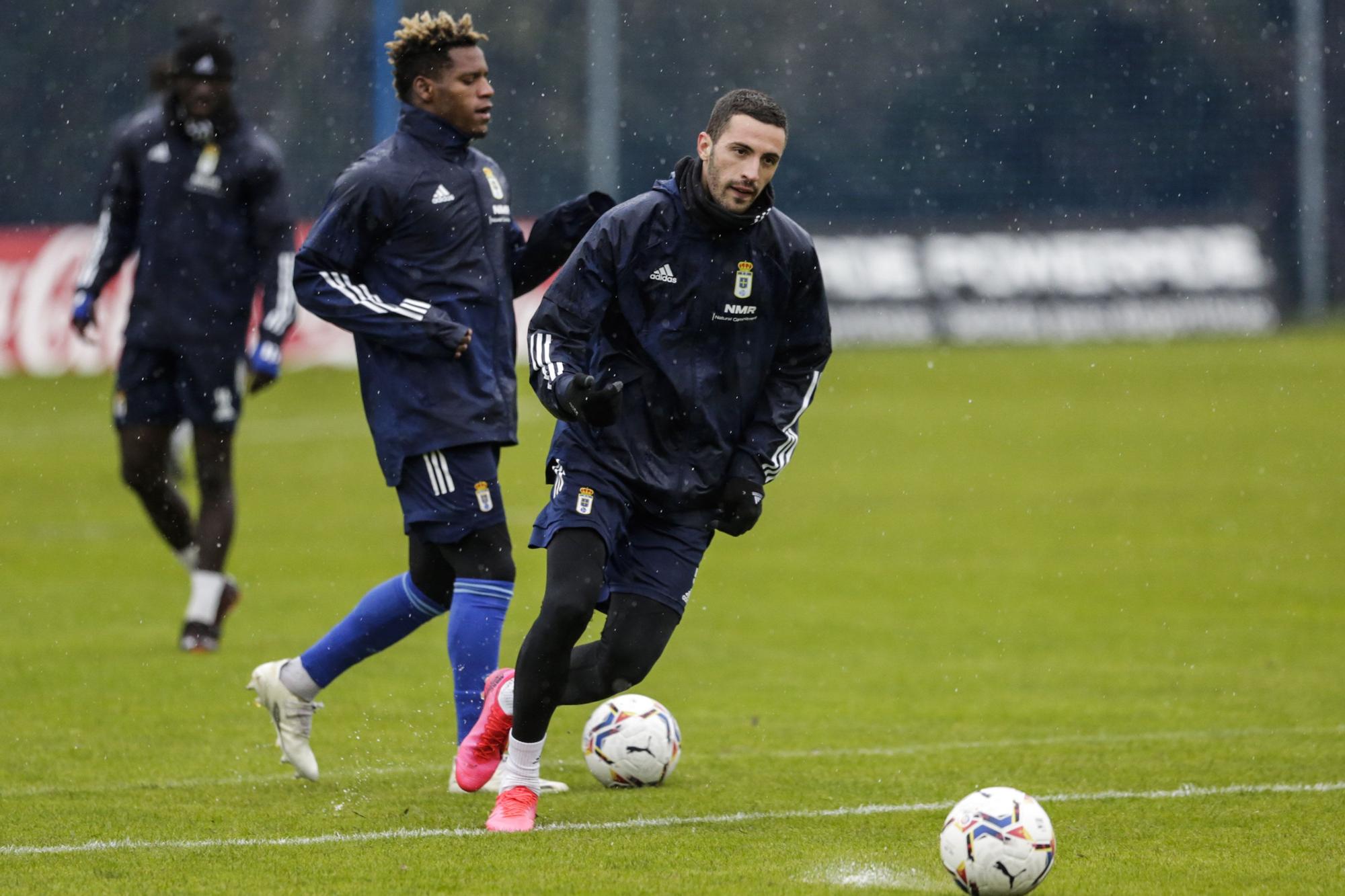 Entrenamiento del Oviedo tras empatar ante el Alcorcón