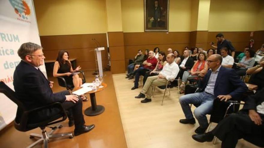 El presidente de la Generalitat, Ximo Puig, durante su acto de ayer en la Sede Universitaria Ciudad de Alicante.