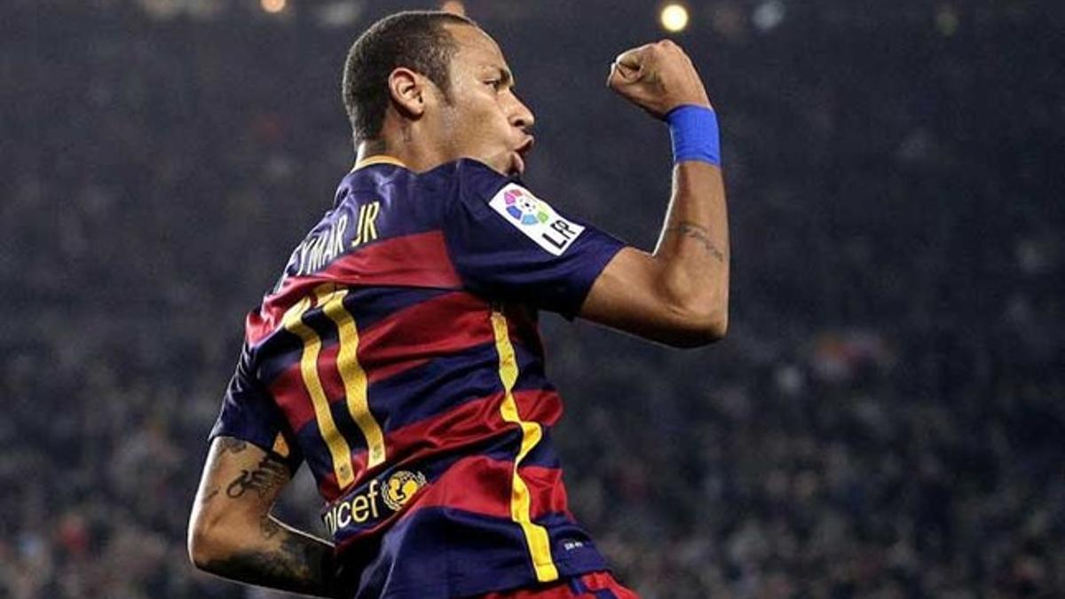 Neymar celebró cuatro goles ante el Rayo Vallecano