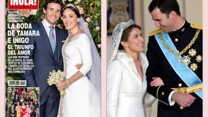 El vestit de boda de Tamara Falcó, a l’‘¡Hola!’: ¿picada d’ullet al de Pertegaz de la reina Letizia?