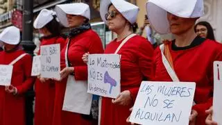 Un centenar de feministas se manifiestan en Madrid contra la gestación subrogada