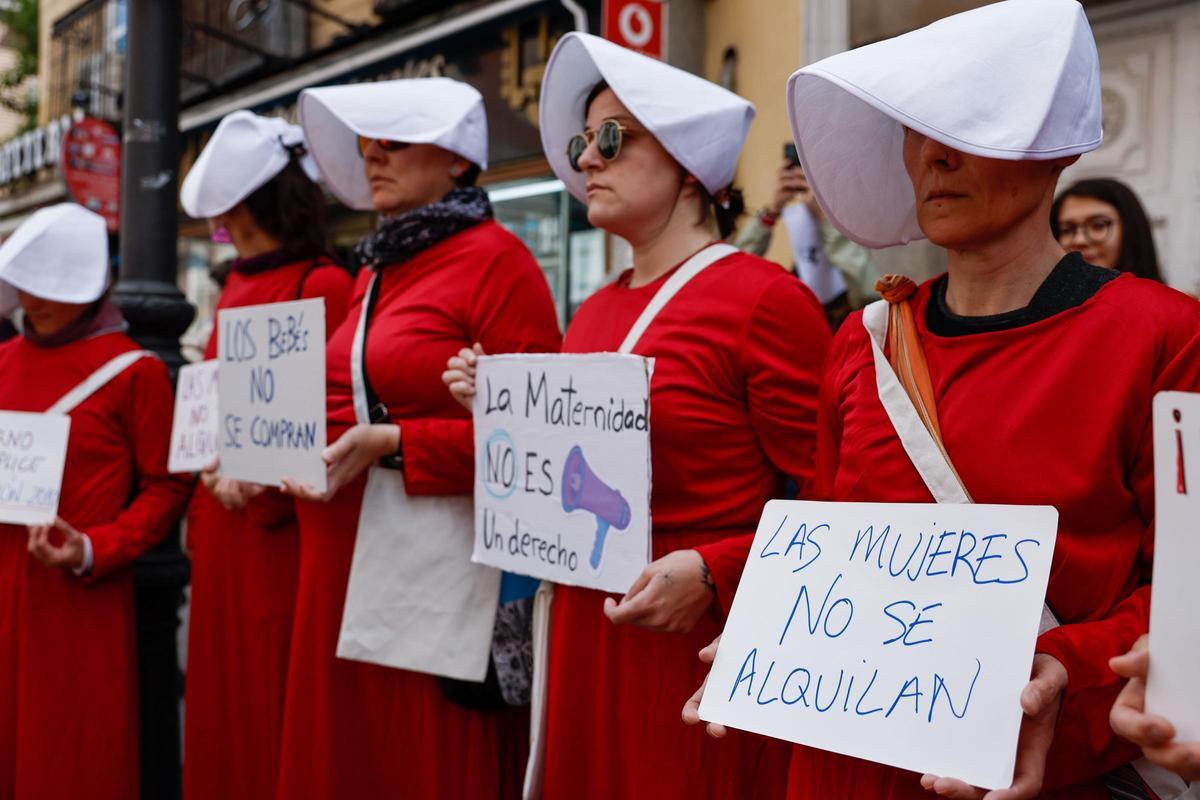 Manifestación contra la gestación subrogada en Madrid