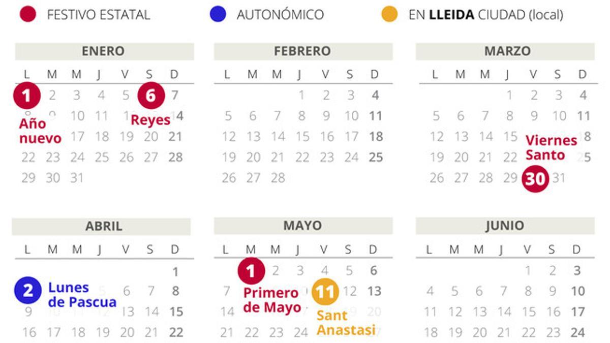 Calendario laboral Lleida 2018