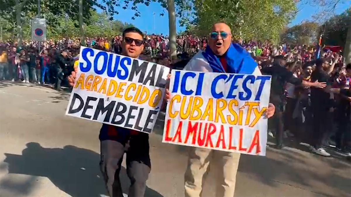 ¡Unos cinco mil personas en los aledaños de Montjuic esperando a la plantilla!