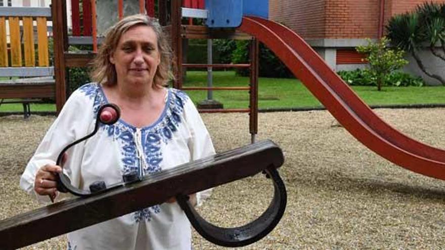 María Isabel García, ayer, en un parque de A Coruña.