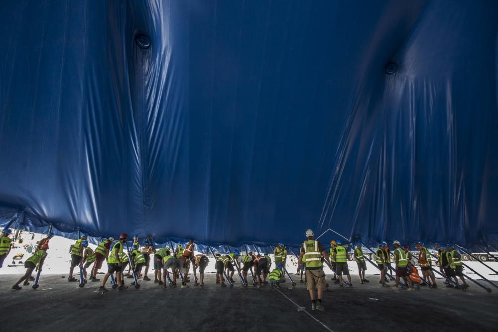 La compañía inicia en el recinto de Rabasa el montaje de la gran carpa de su espectaculo 'Totem'