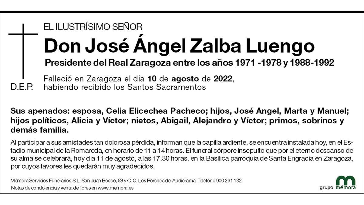 Don José Ángel Zalba Luengo