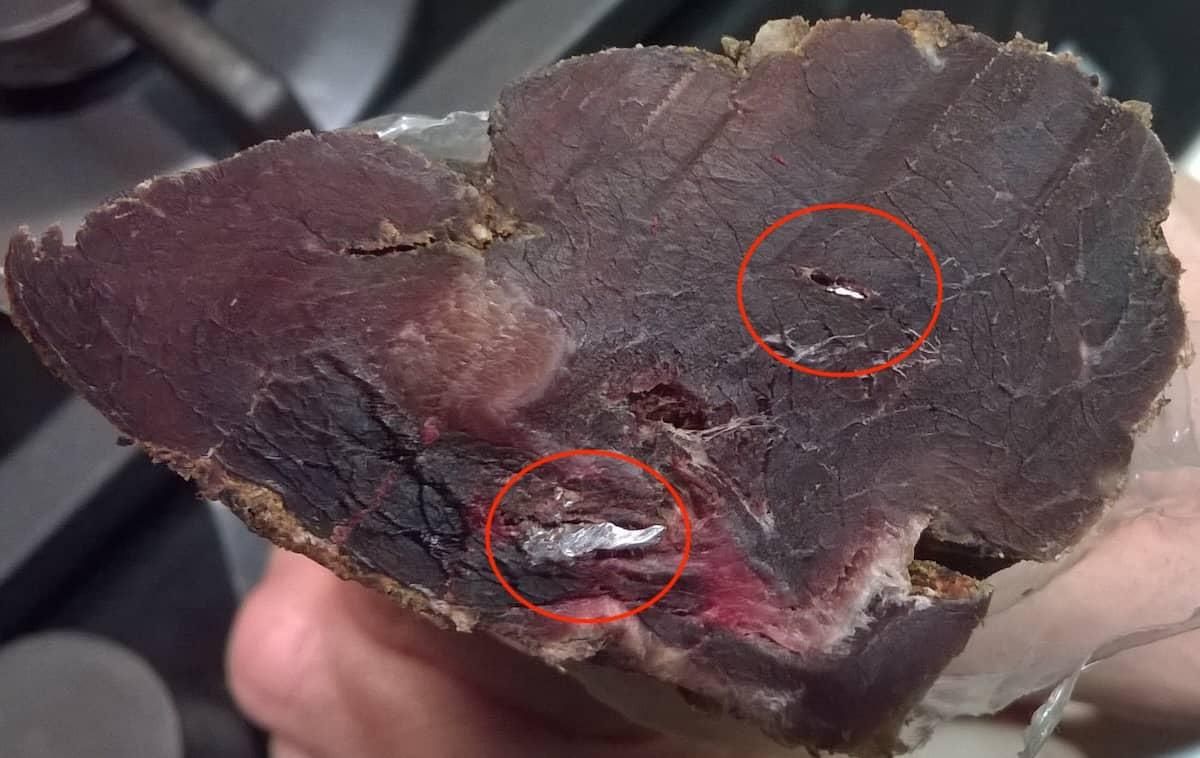 Fragmentos de municion de plomo en carne de caza