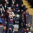 El equipo celebra el tanto de Espí en Vallecas.