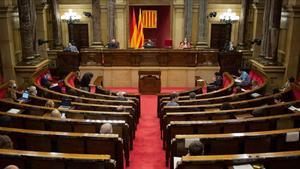 El hemiciclo del Parlament, durante un pleno