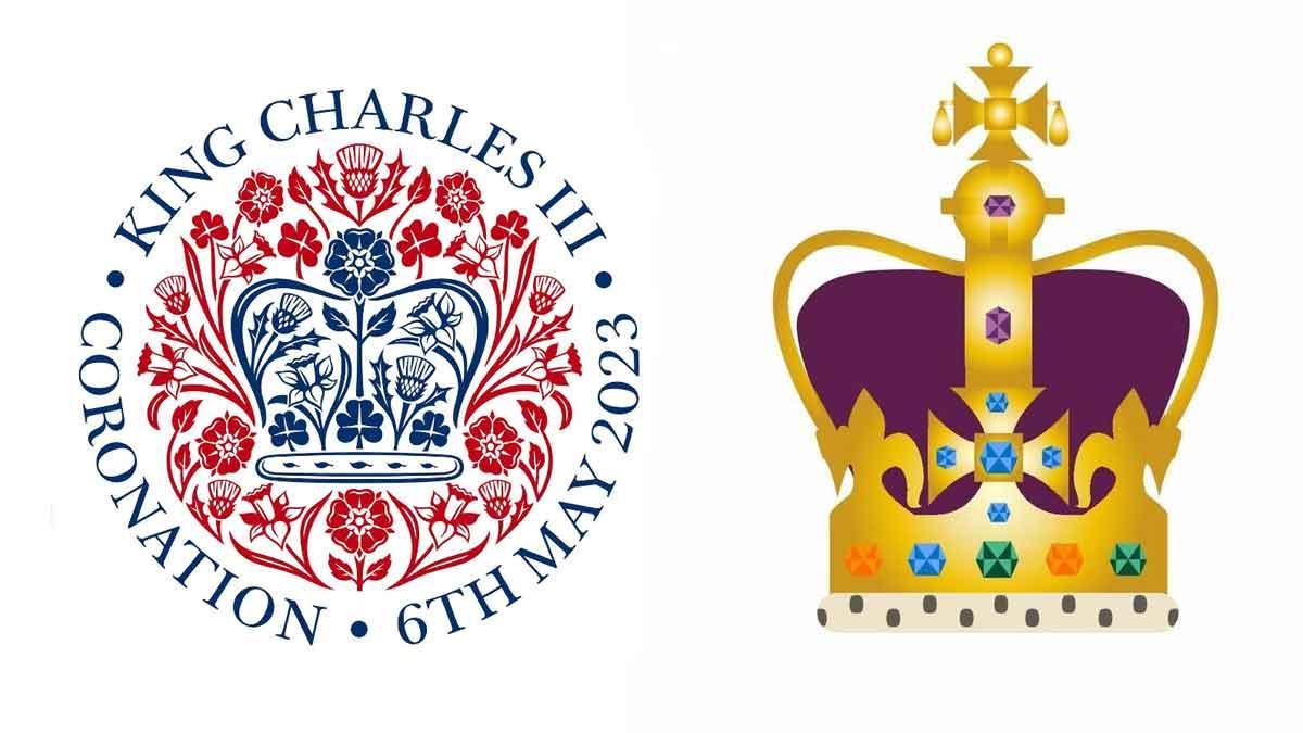 El logotipo y el emoticono creados con motivo de la coronación de Carlos III.
