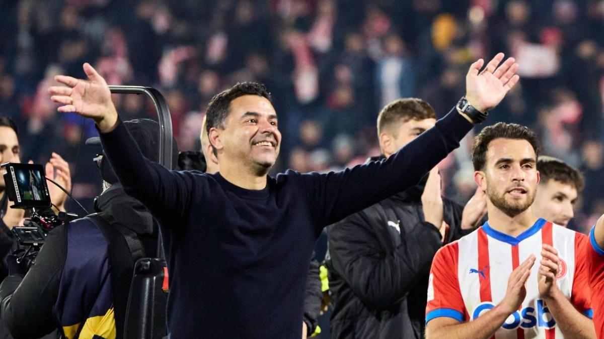 Míchel y Eric, durante la etapa del central en Girona