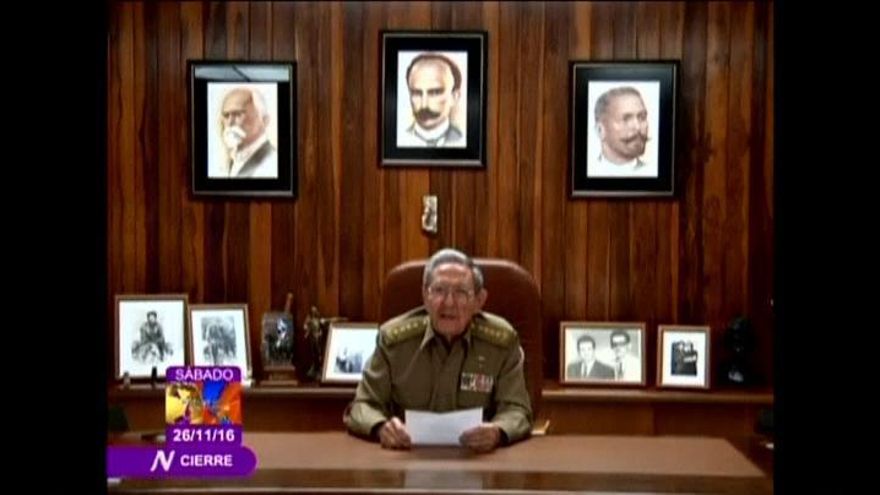 Raúl Castro anuncia el fallecimiento de su hermano Fidel