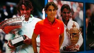 El tennista Rafael Nadal ha fet una conferència de premsa a Barajas, just després d’arribar.