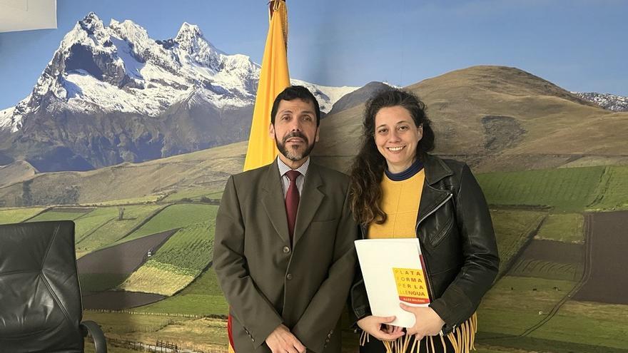 Julio César Lalama y Marina Garcias hoy tras la reunión.