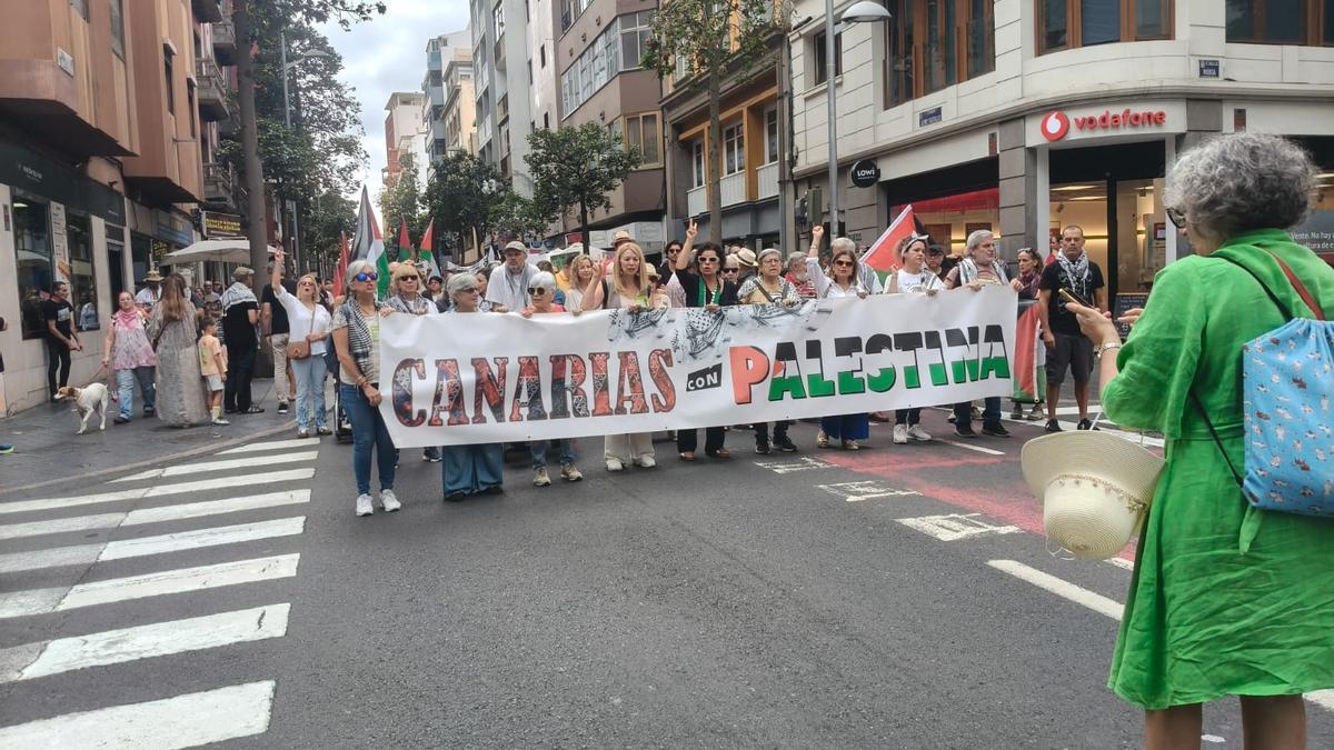 Manifestación de condena al genocidio de Palestina en Gran Canaria