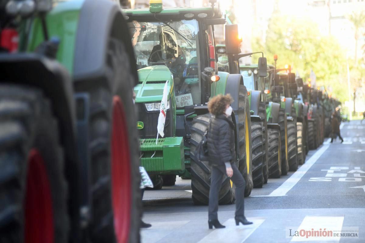 Miles de agricultores y ganaderos toman las calles de Murcia