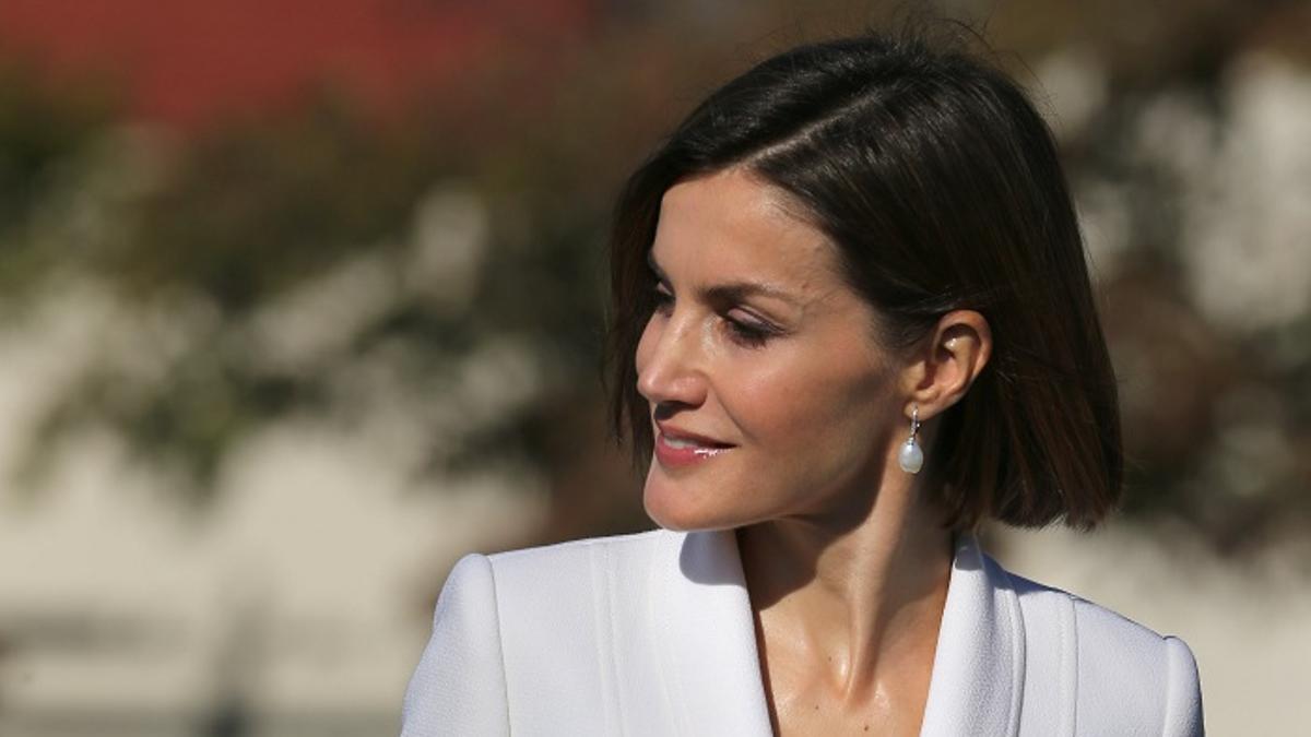 Letizia con blazer blanca en el viaje oficial a Estados Unidos